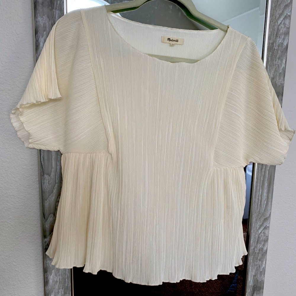 Madewell Texture and Thread pleated top size M